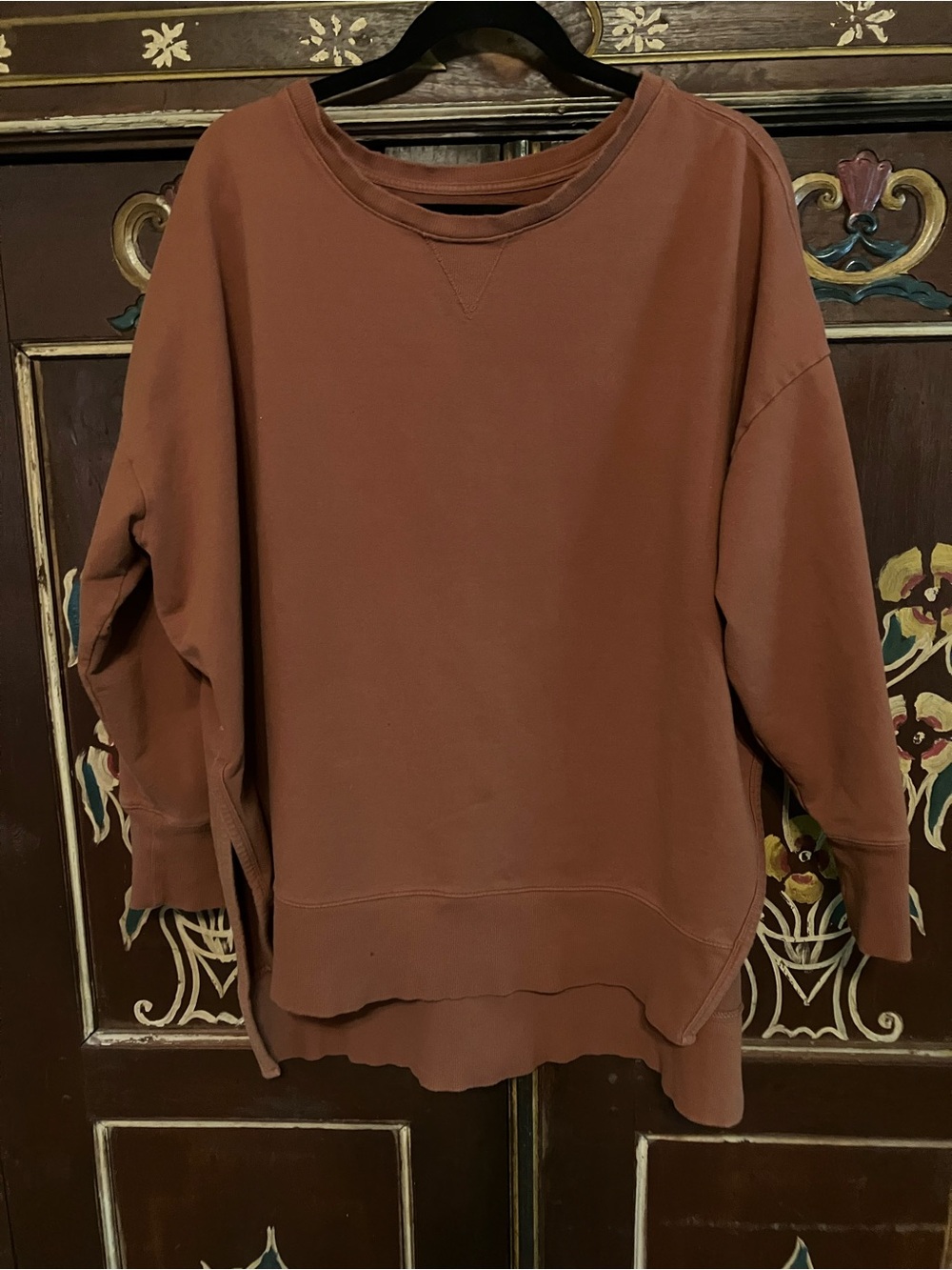 Terra & Sky Rust Brown Relaxed Crewneck Sweatshirt
